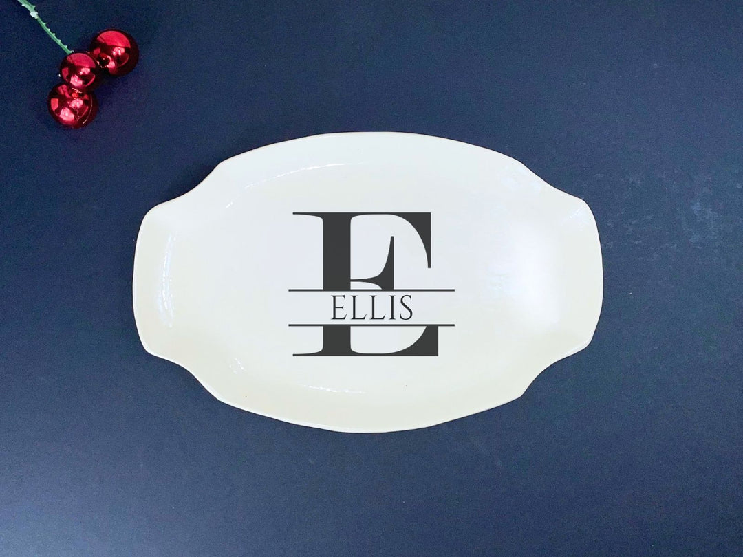 small handmade ceramic platter for wedding gift