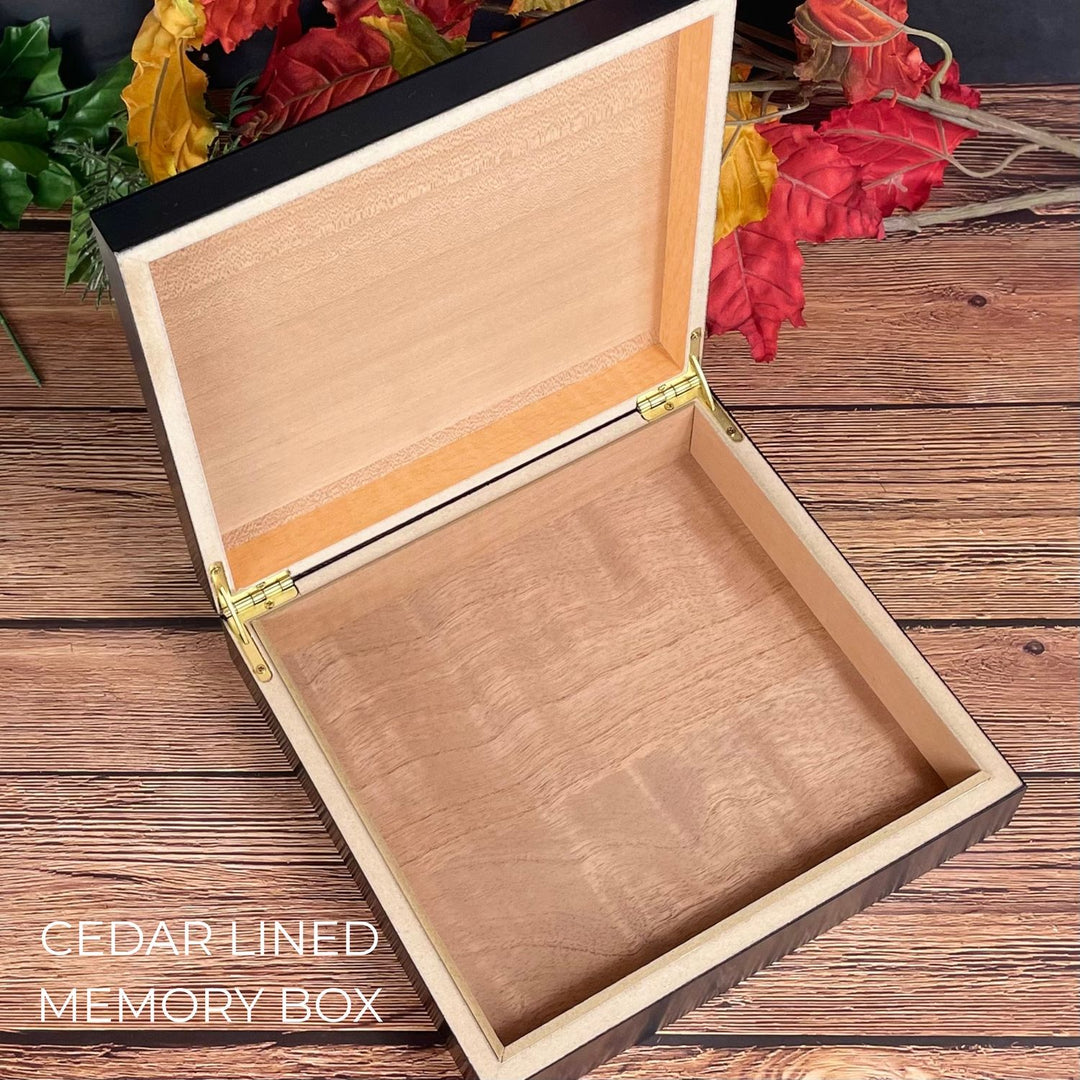 cedar lined wedding memory box - custom engraved
