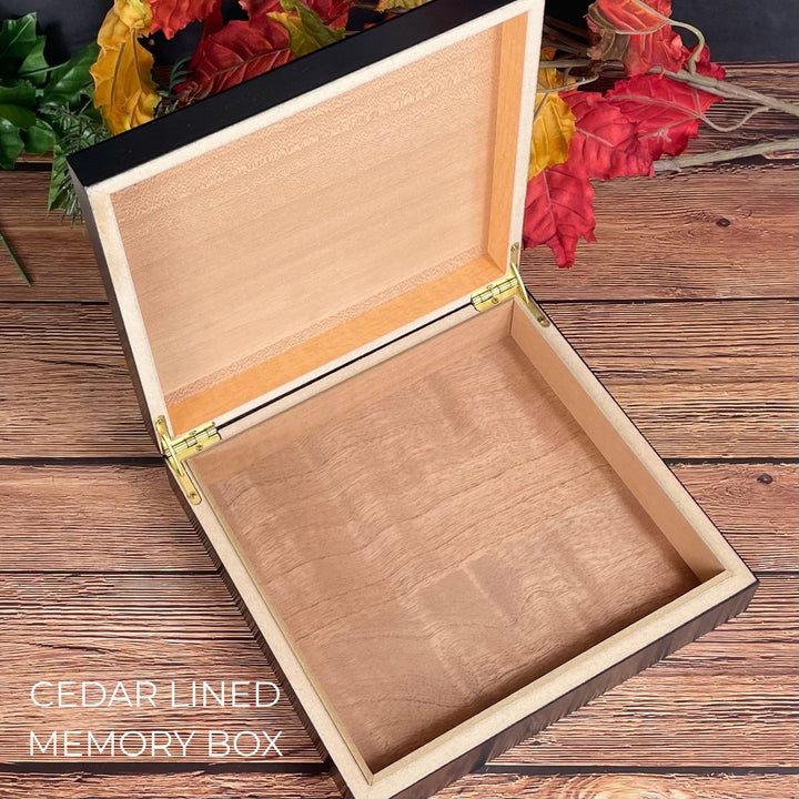 cedar lined wedding memory box - custom engraved