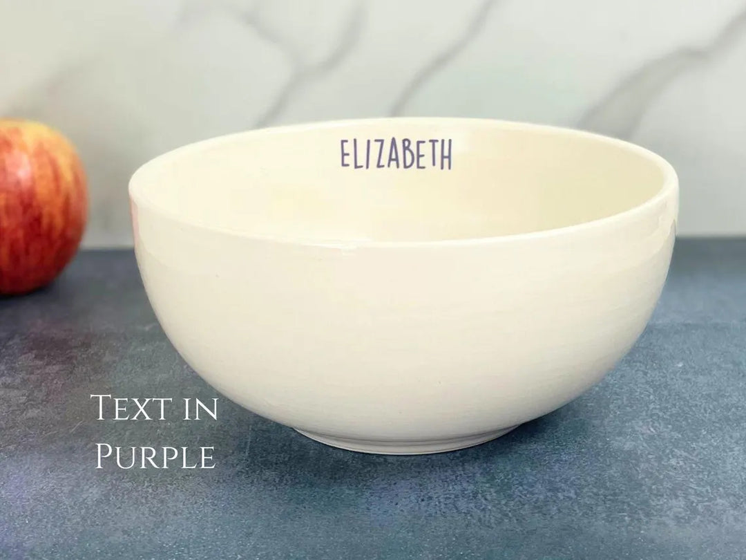 Ceramic Cereal Bowl | Personalized | Add Custom Text | Child Gift | Birthday | Celebration | 6" Dia.
