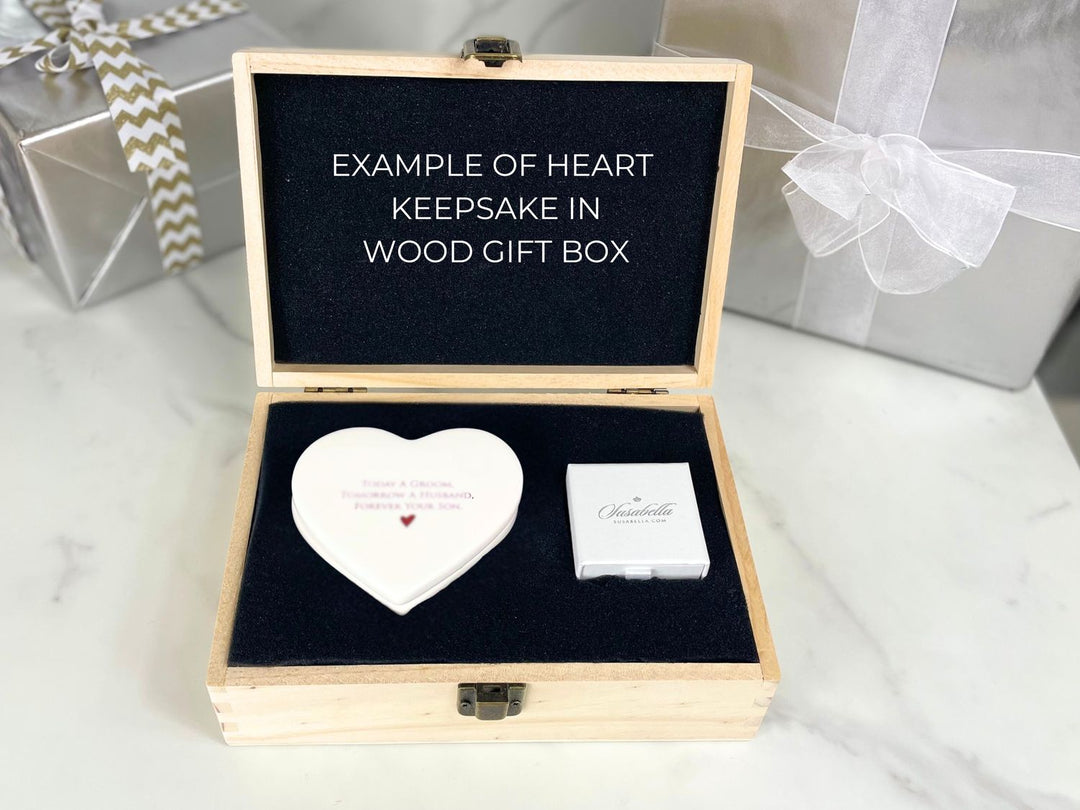 Irish Blessing Baptism Gift Set-Personalized Heart Box & Diamond Cross Necklace - with Wood memory gift box