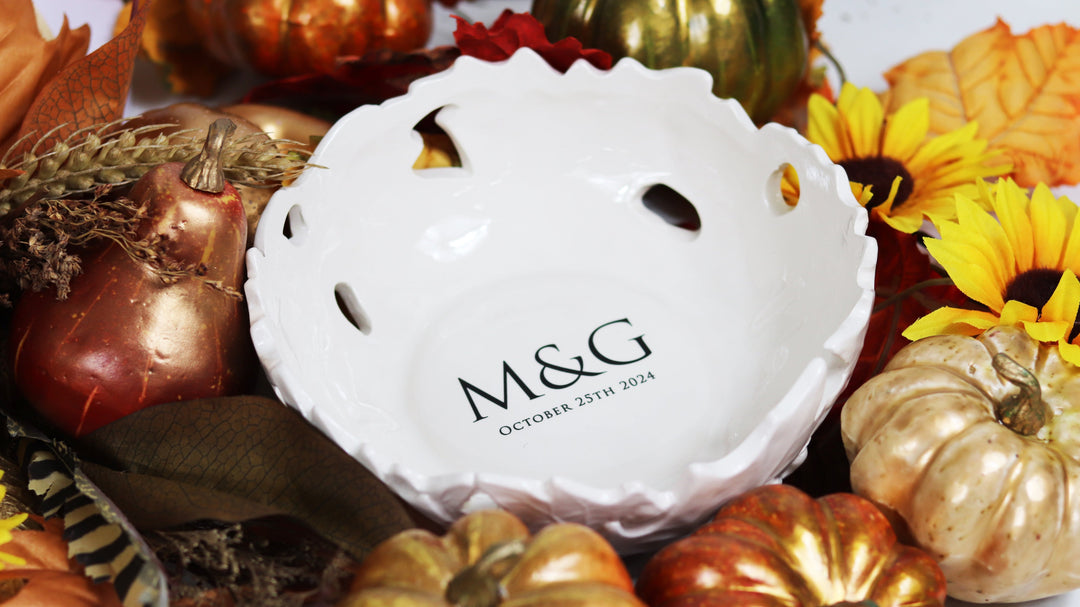 Customizable Ceramic Leaf Bowl, 7 5/8" Dia.