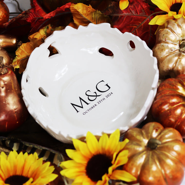 Customizable Ceramic Leaf Bowl, 7 5/8" Dia.