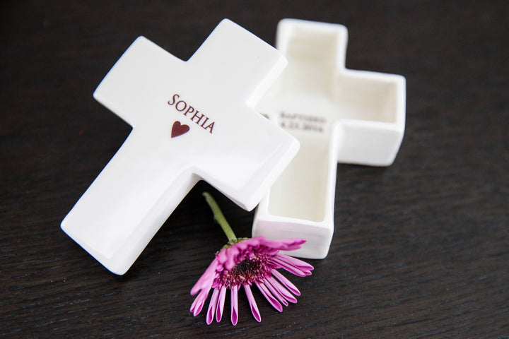 Personalized Cross Box + Necklace, Religious Gift