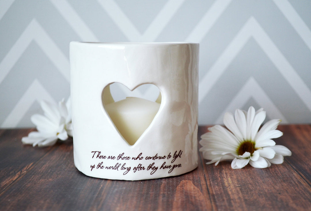 Sympathy Heart Candle, Sympathy Votive - READY TO SHIP - There are those who continue to light up the world long after they have gone