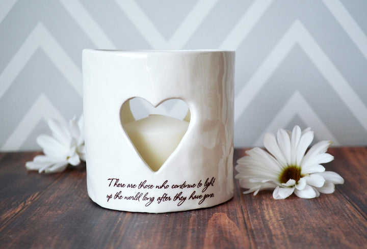 Sympathy Heart Candle, Sympathy Votive - READY TO SHIP - There are those who continue to light up the world long after they have gone