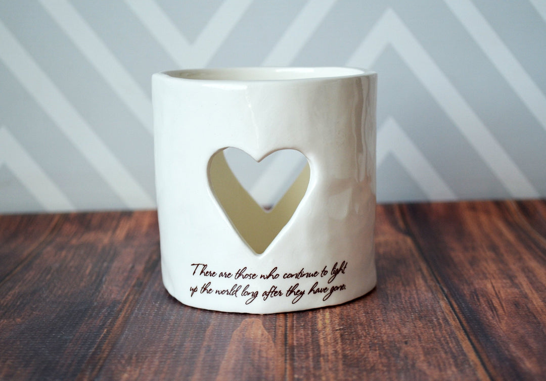 Sympathy Heart Candle, Sympathy Votive - READY TO SHIP - There are those who continue to light up the world long after they have gone
