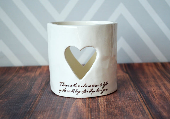 Sympathy Heart Candle, Sympathy Votive - READY TO SHIP - There are those who continue to light up the world long after they have gone