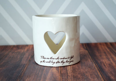 Sympathy Heart Candle, Sympathy Votive - READY TO SHIP - There are those who continue to light up the world long after they have gone