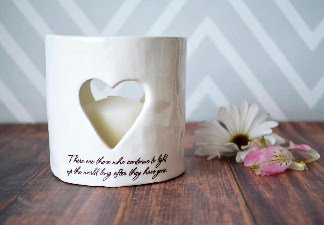 Sympathy Heart Candle, Sympathy Votive - READY TO SHIP - There are those who continue to light up the world long after they have gone