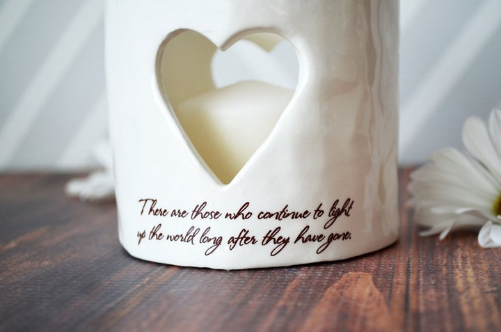 Sympathy Heart Candle, Sympathy Votive - READY TO SHIP - There are those who continue to light up the world long after they have gone