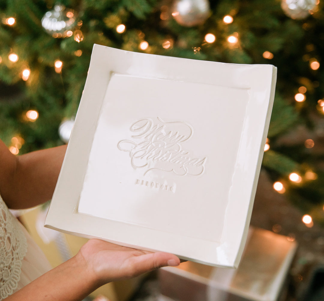 Personalized Christmas Platter with name - Housewarming or Christmas Gift