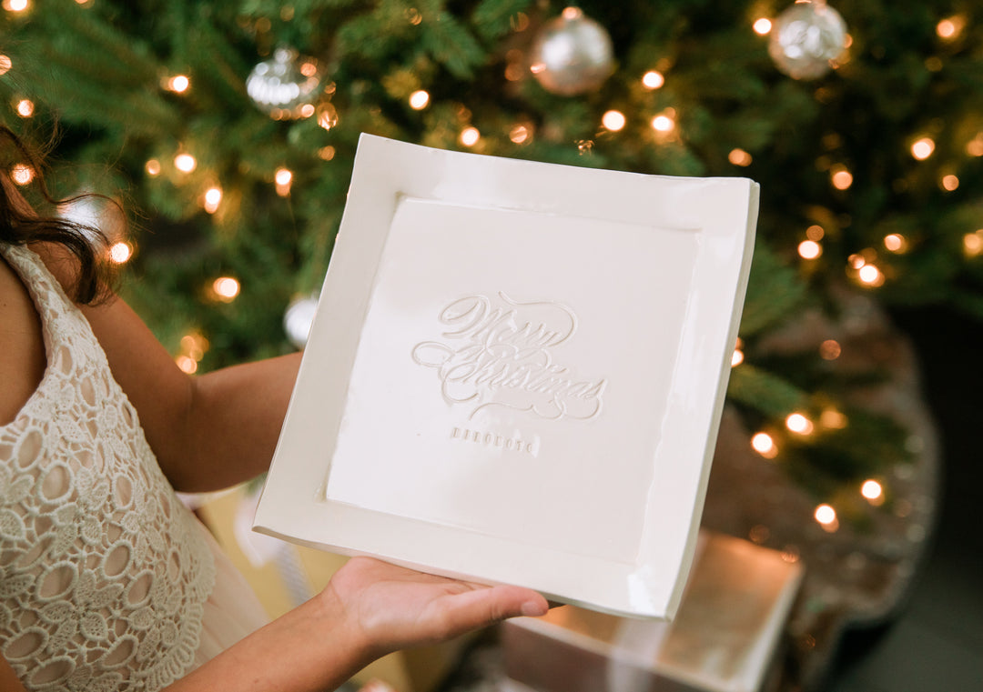 Personalized Christmas Platter with name - Housewarming or Christmas Gift