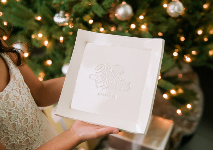 Personalized Christmas Platter with name - Housewarming or Christmas Gift