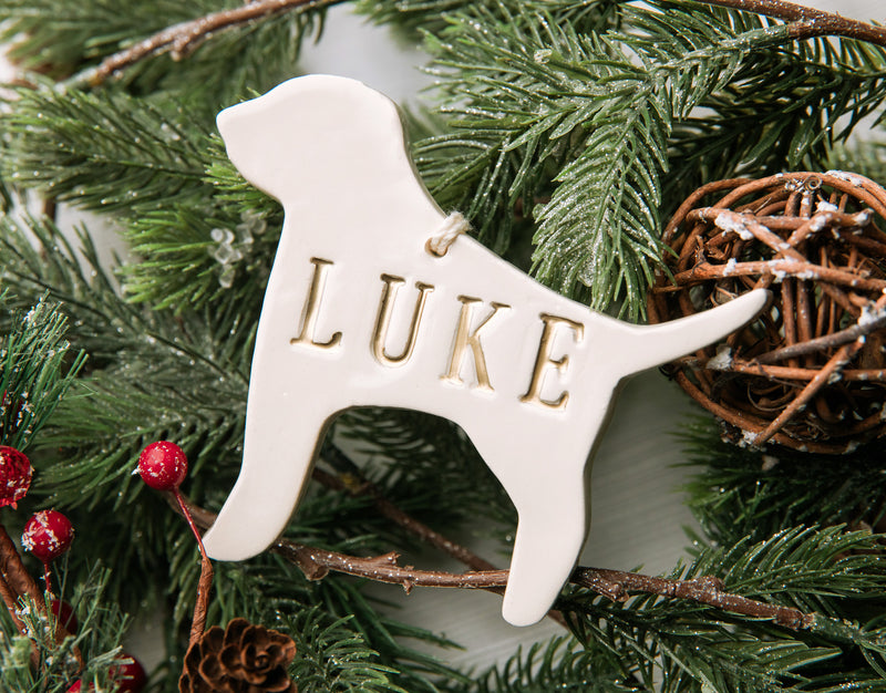 Customized Dog Christmas Ornament with Name in Different Colors