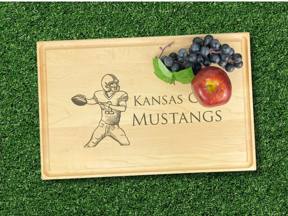 football fan gift of custom cutting board