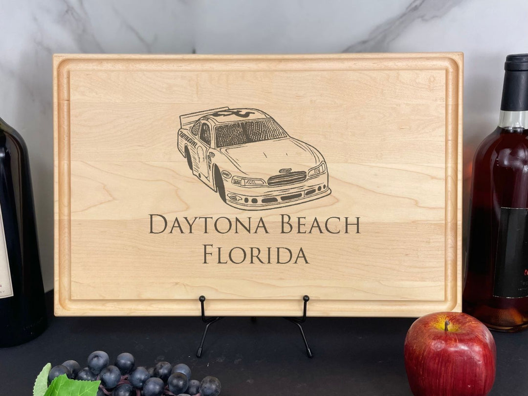 Sports Fan Custom Cutting Board: Personalized with Football, Baseball, Tennis & Stock Car Designs