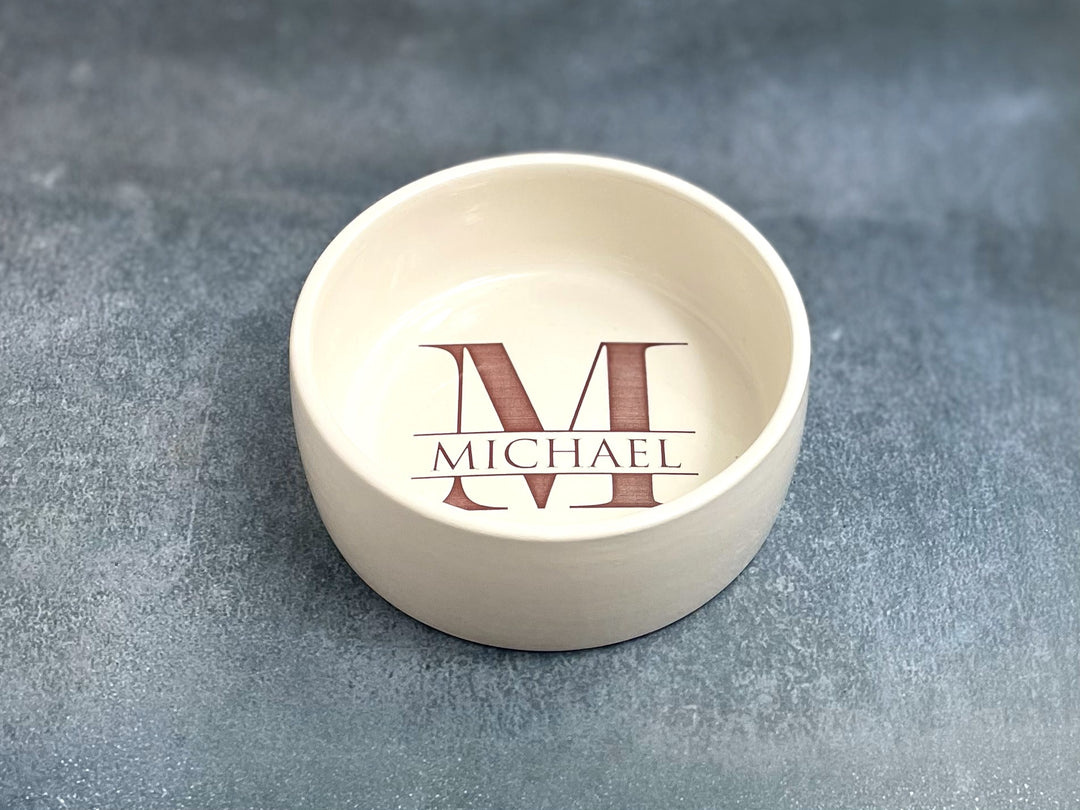 Monogram Change Bowl | Personalized | 3.75" Diameter | Coin Dish | Trinket Bowl | Groomsman | Gift for Him | Ceramic
