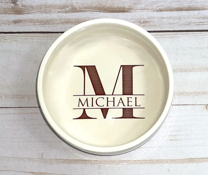 Monogram Change Bowl | Personalized | 3.75" Diameter | Coin Dish | Trinket Bowl | Groomsman | Gift for Him | Ceramic