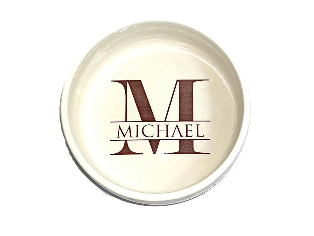 Monogram Change Bowl | Personalized | 3.75" Diameter | Coin Dish | Trinket Bowl | Groomsman | Gift for Him | Ceramic