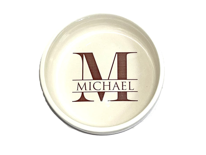 Monogram Change Bowl | Personalized | 3.75" Diameter | Coin Dish | Trinket Bowl | Groomsman | Gift for Him | Ceramic