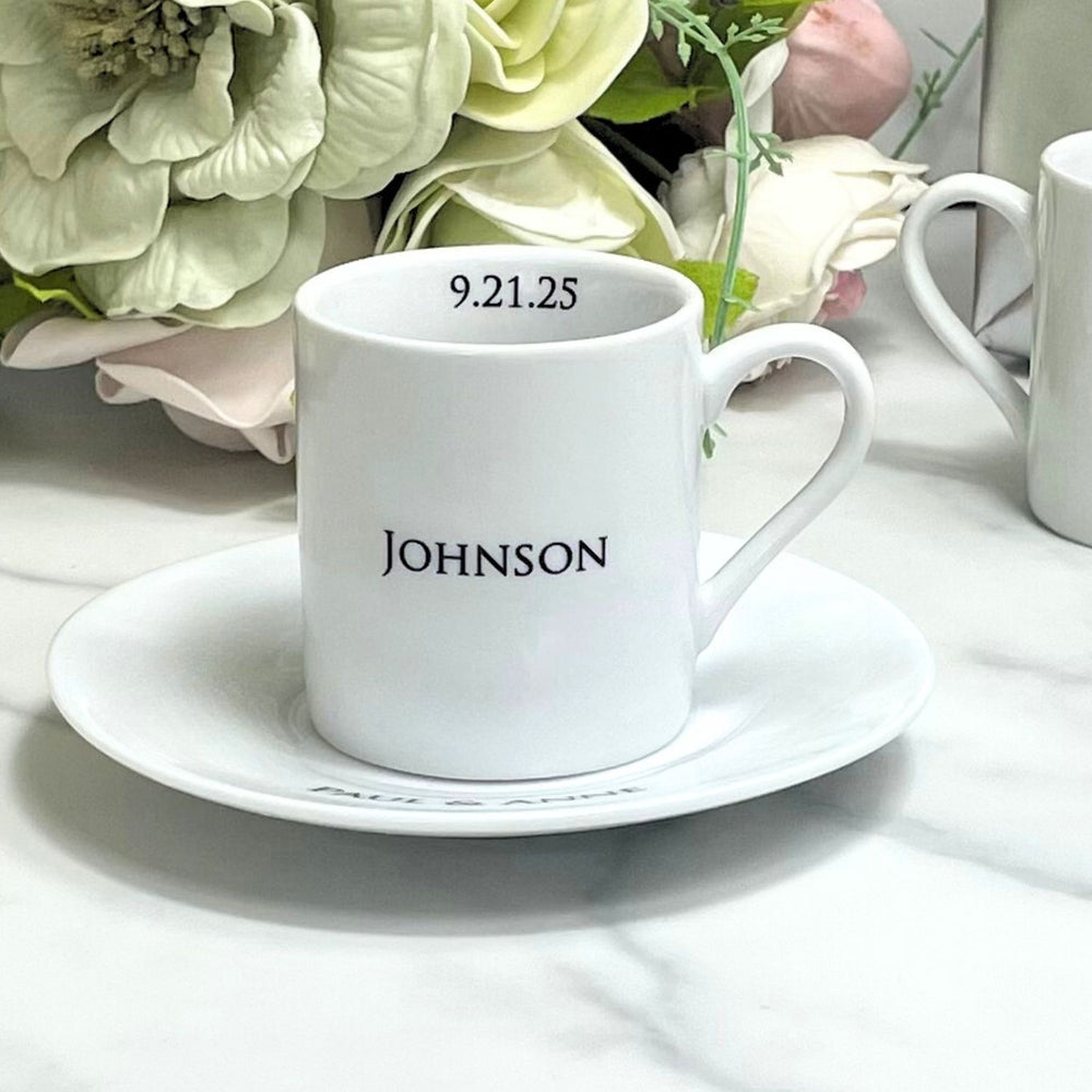 personalized espresso cup & saucer - kiln-fired
