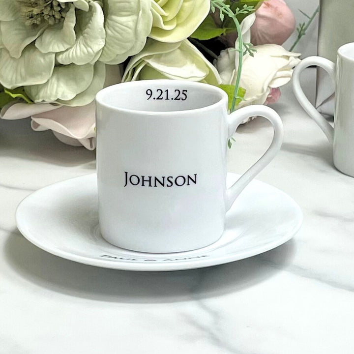 personalized espresso cup & saucer - kiln-fired