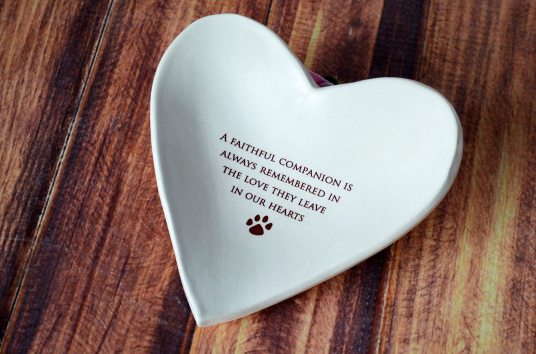Pet Sympathy Gift Box, Personalized Memorial Candle, Loss of Pet Gift, In Memory of Dog or Cat, Handmade Remembrance Heart Bowl, Gift Set