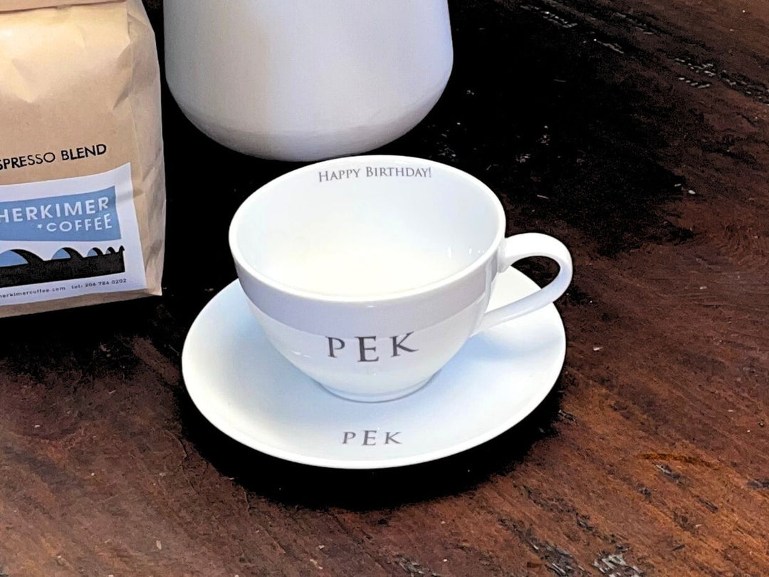 Personalized Coffee Cup & Saucer, Perfect for a Latte