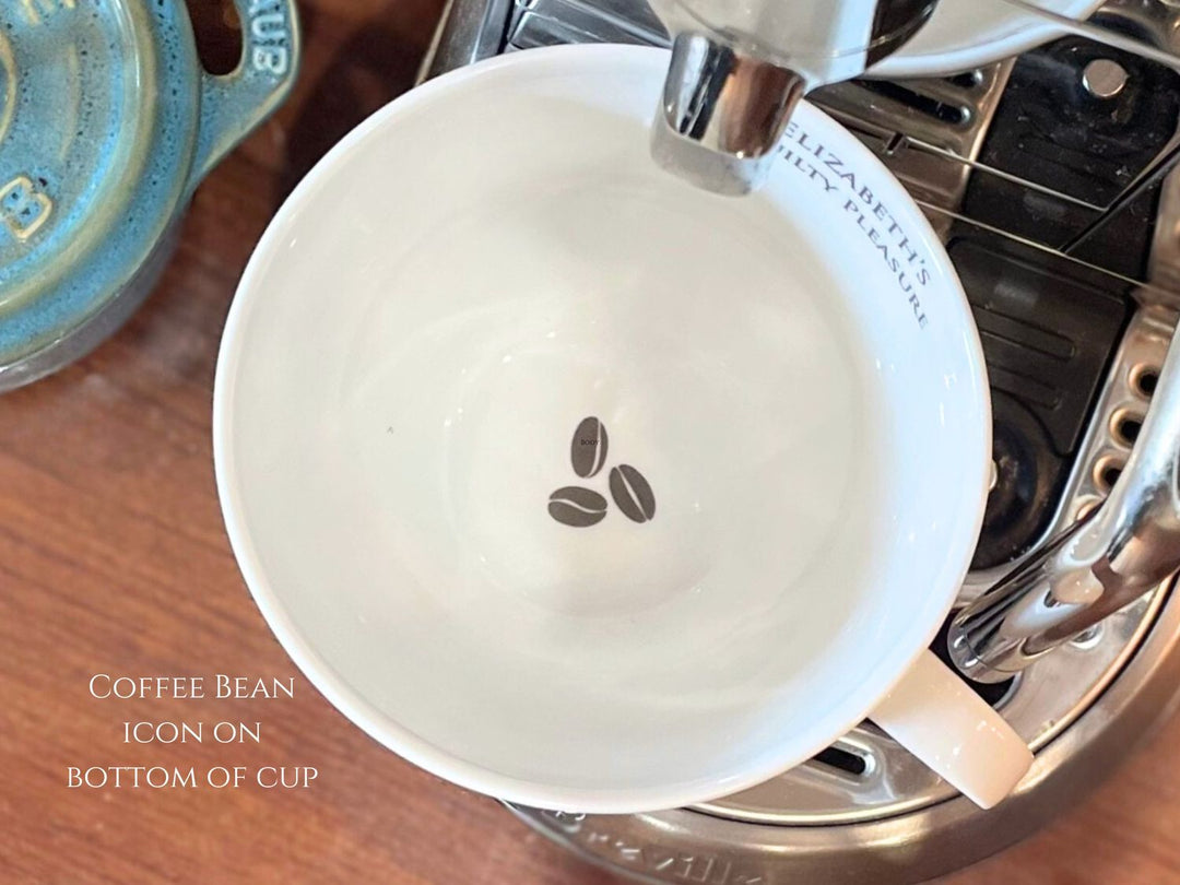 Personalized Coffee Gift Box, Cup & Saucer with Custom Text + Whole Bean Espresso Blend Coffee