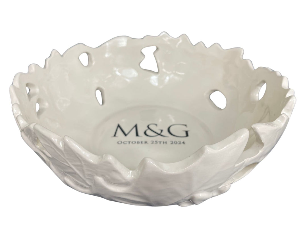 Customizable Ceramic Leaf Bowl, 7 5/8" Dia.