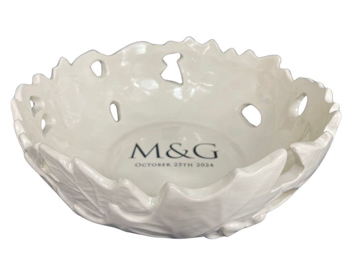 Customizable Ceramic Leaf Bowl, 7 5/8" Dia.