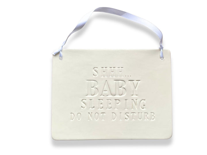 Baby Shower Gift | Shhh...Baby Sleeping Sign | Do Not Disturb Sign | Handmade Ceramic | Newborn Gift or New Baby Present