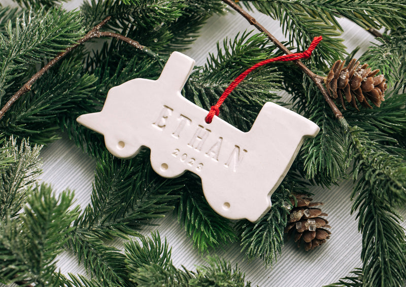 First Christmas Ornament 2024 - Personalized Train Ornament