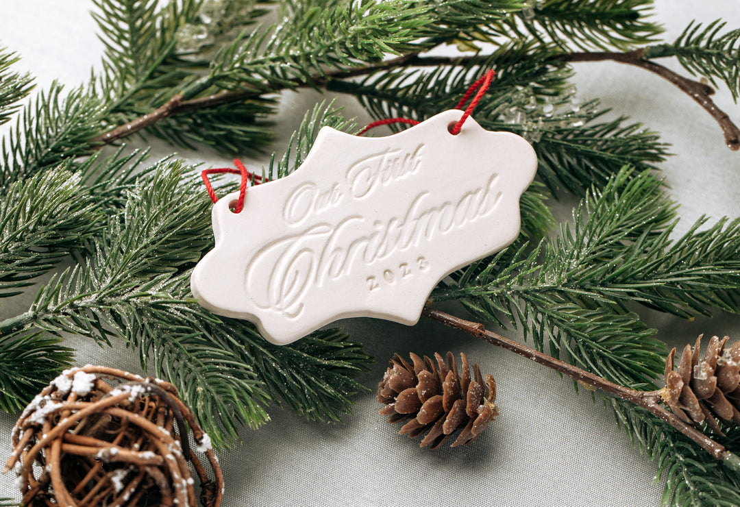 Our First Christmas 2025, First Christmas Ornament - SHIPS FAST - Gift Boxed and Ready to Give