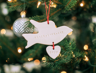 Peace, Love, Joy - Dove Christmas Ornament, 2023, READY TO SHIP
