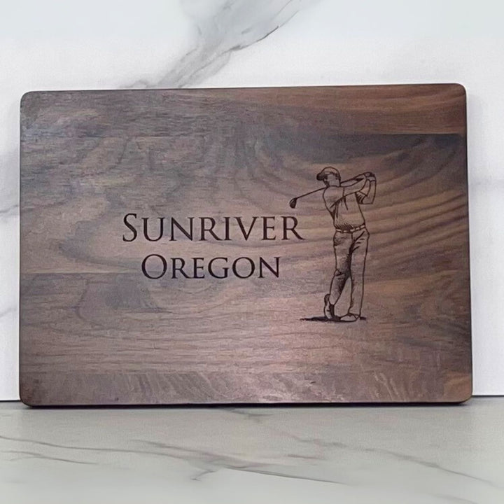 Custom Cutting Board: Golf, Tennis, Pickleball or Fishing, Personalized, Engraved