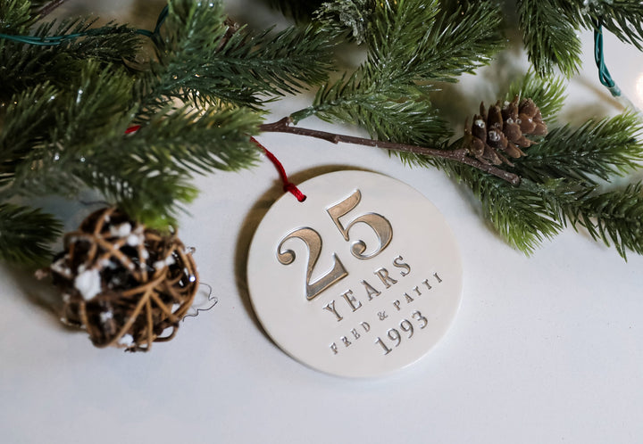 25th Anniversary Ornament, Silver Anniversary, 25th Wedding Anniversary