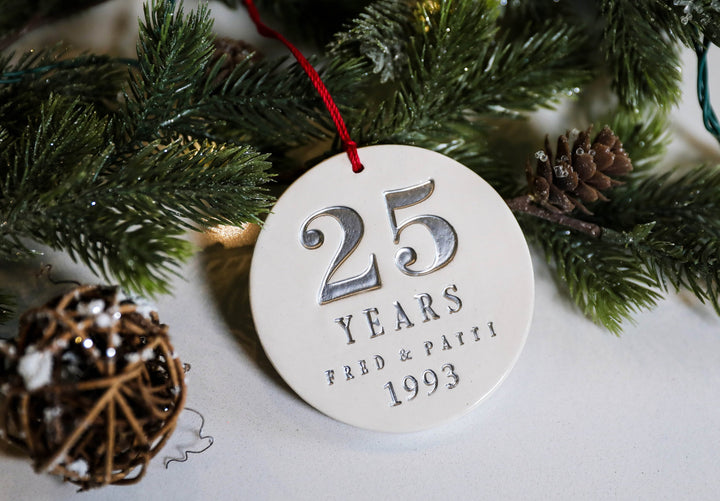 25th Anniversary Ornament, Silver Anniversary, 25th Wedding Anniversary