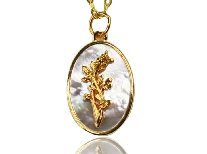 December Pearl Birth Flower Necklace - Poinsettia - Birth Month Flower Jewelry