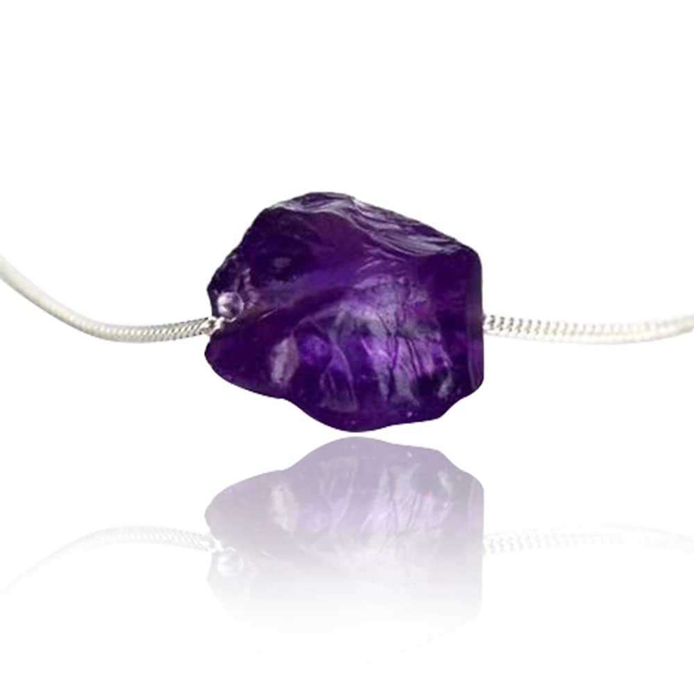 Amethyst Necklace, February Birthstone Necklace, Raw Stone Amethyst Jewelry, Layering Necklace, Boho Necklace, Healing Crystals