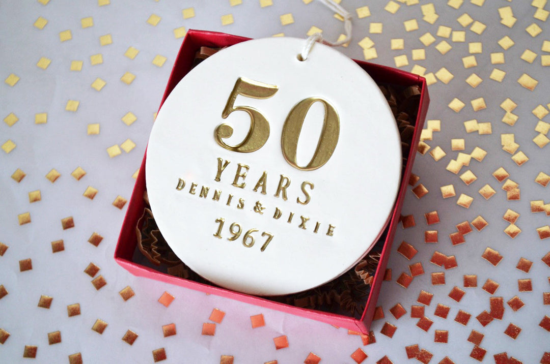 50th Anniversary Gift, Golden Anniversary Gift, 50th Wedding Anniversary Ornament