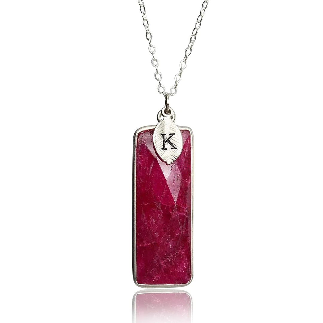 Ruby Necklace, July Birthstone Necklace, Ropada Stone