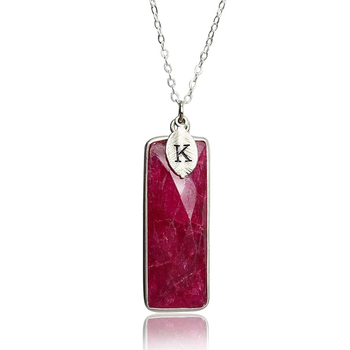 Ruby Necklace, July Birthstone Necklace, Ropada Stone