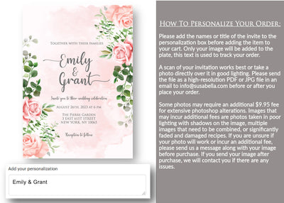 Personalized Wedding Invitation Gift - Rectangular Tray
