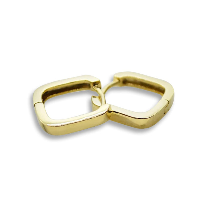 Small Square Hoop Earrings, Modern Gold Hoop Earrings, Minimalist Jewelry, One Touch Earrings, Birthday Gift, Bridesmaid Gift, Friend Gift