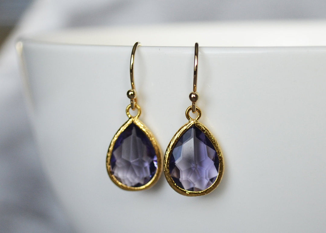 Amethyst earrings, February Birthstone Gift, February Birthstone earrings, Bridesmaid earrings, Birthday Gift for Her, Tear Drop Earrings