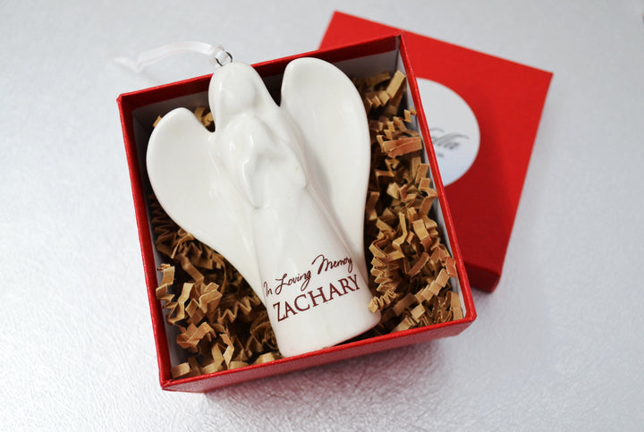 Angel Sympathy Ornament, Sympathy Gift, In Loving Memory, Memorial Gift, Angel Sympathy Gift - Personalized with Name