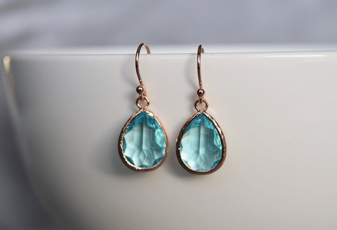 Aquamarine earrings, March Birthstone Gift, March Birthstone earrings, Bridesmaid earrings, March Birthday Gift for Her, Tear Drop Earrings