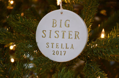 Big Sister Ornament or Big Brother Ornament, Pregnancy Announcement Ornament, Baby Ornament